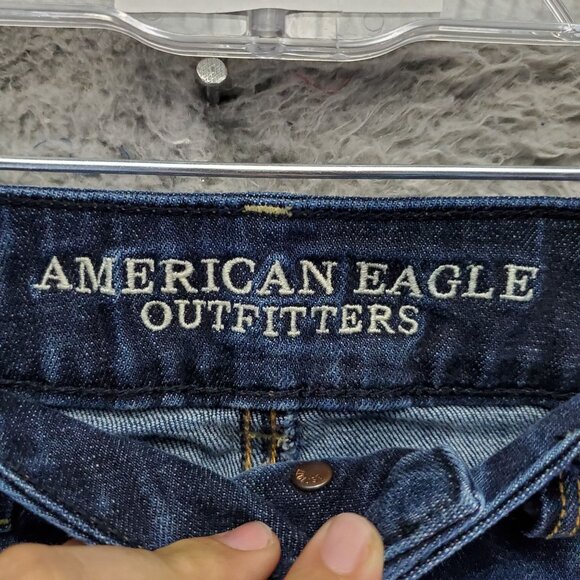 American Eagle Outfitters Jeans Womens 8 Blue Artist Crop Stretch Denim - Picture 2 of 9